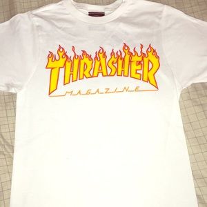 Flaming Logo Thrasher T-Shirt